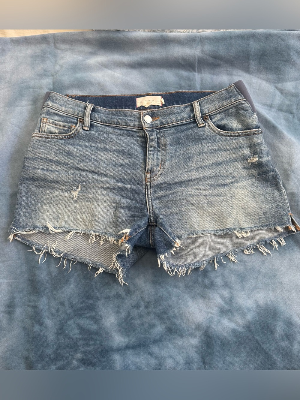Hatch Light Blue Distressed Denim Cutoff Shorts